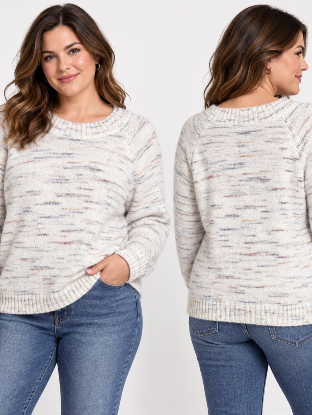 Architect XL Cream Speckled Sweater Contemporary Casual Cozy Minimalist